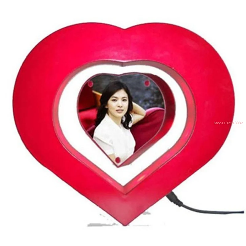 Christmas Gift Heart Shape Magnetic Floating Photo Frame High Tech Levitating Picture Frames Wall Art