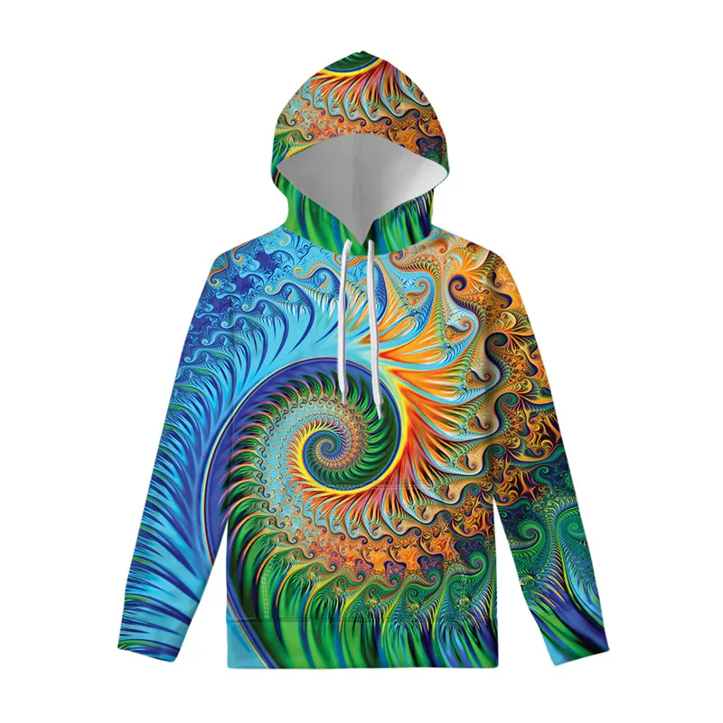 Fashion New 3D Trippy Patterns Printing Hoodies For Men Colorful Psychedelic Styles Graphic Hooded Hoody Unisex Cool Pollovers