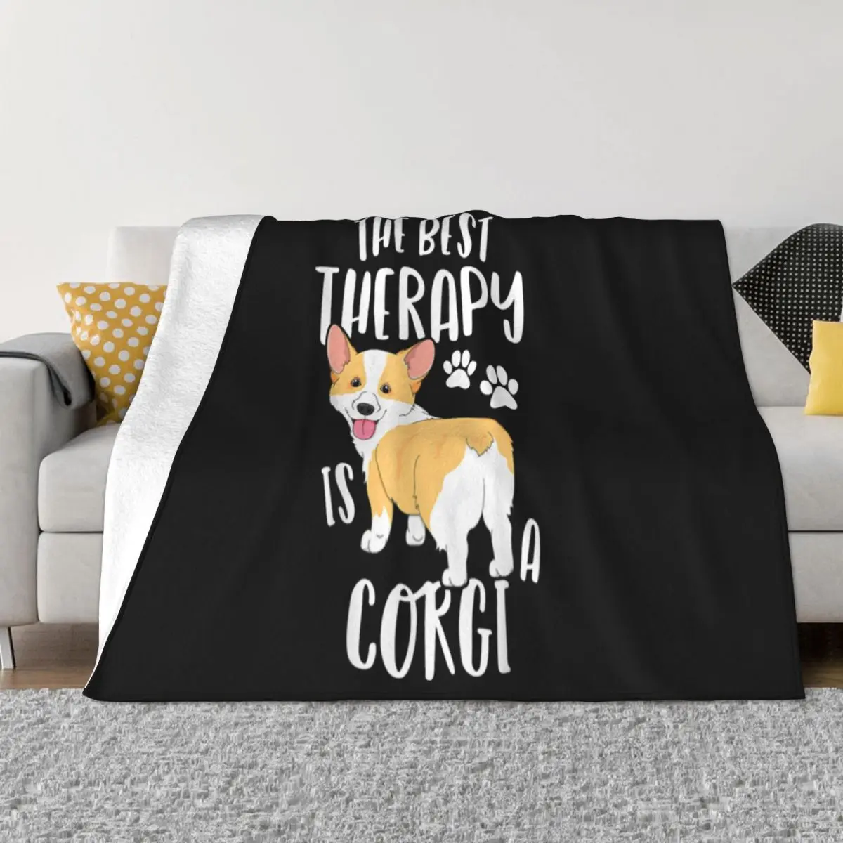 

The Best Therapy Is A Corgi T Women Dog Sitter Gift Cool Harajuku Music Customized Low Price Throw Blanket