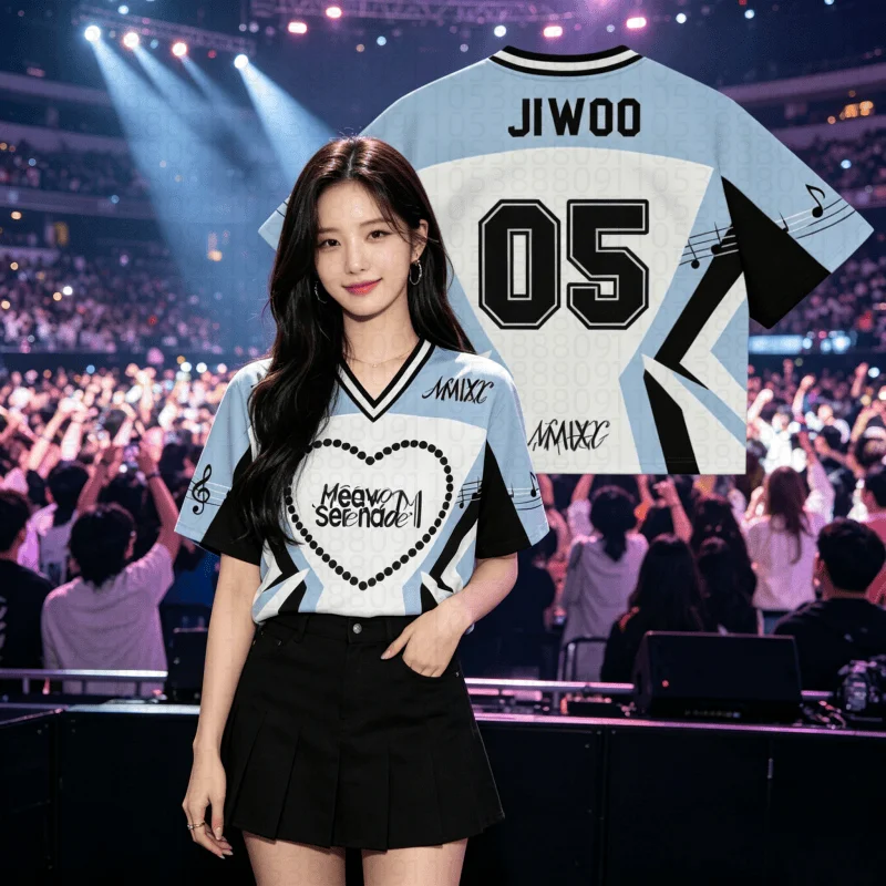 2026 Neues K-Pop Fans NMIXX Heavy Serenade Album Jersey Paar-Geschenk Modisches und Bequemes Schnelltrocknendes Oberteil - Strand & Surfen