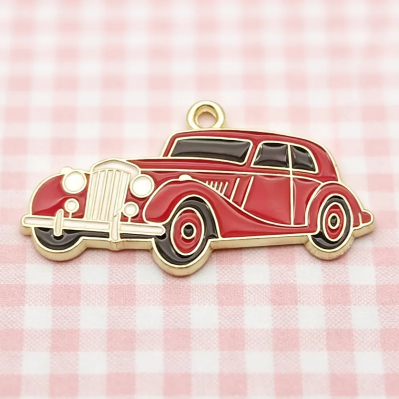 10pcs Car Pendant DIY Jewelry Accessories Alloy Drip Oil Pendant Keychain Earring Pendant view 3