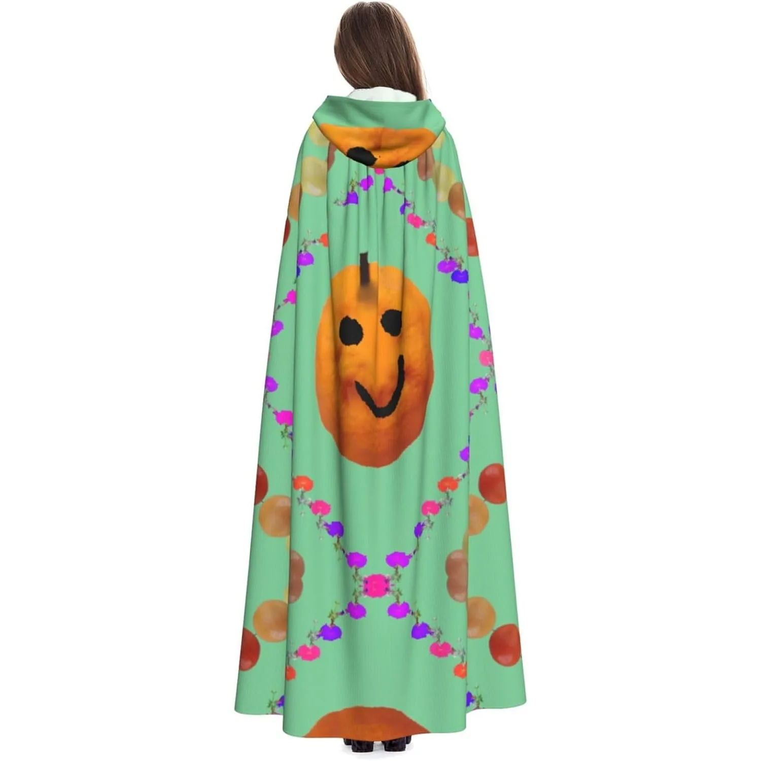 

Накидка-накидка унисекс для взрослых с капюшоном, накидки с милым смайликом и цитрусовым принтом, костюмы для рождественских тематических вечеринок фокусников