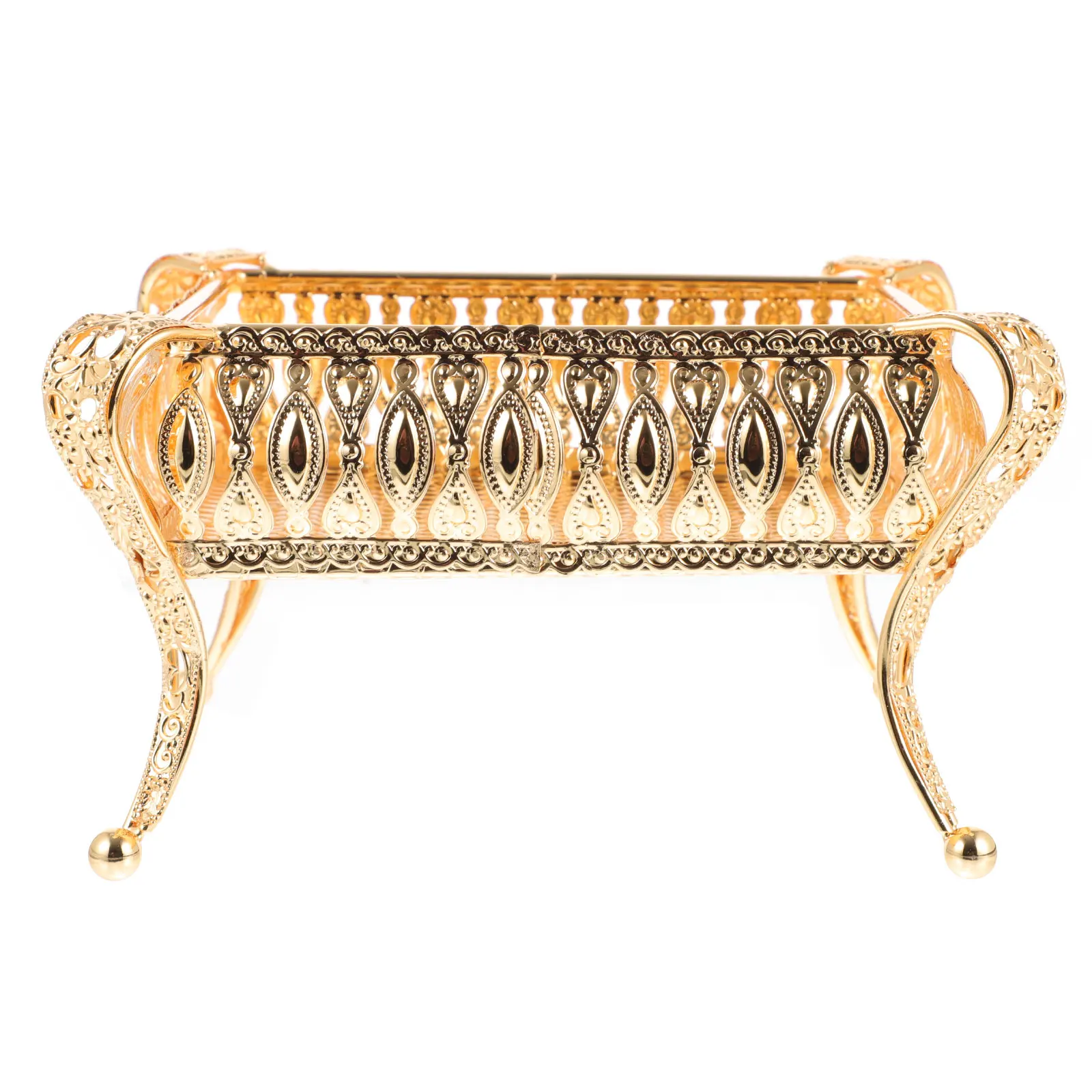 

Metal Fruit Plate Snack Tray Gilded Iron Luxury Desk Decor Smooth Polished European Style Corrosion Resistance No Rust namental