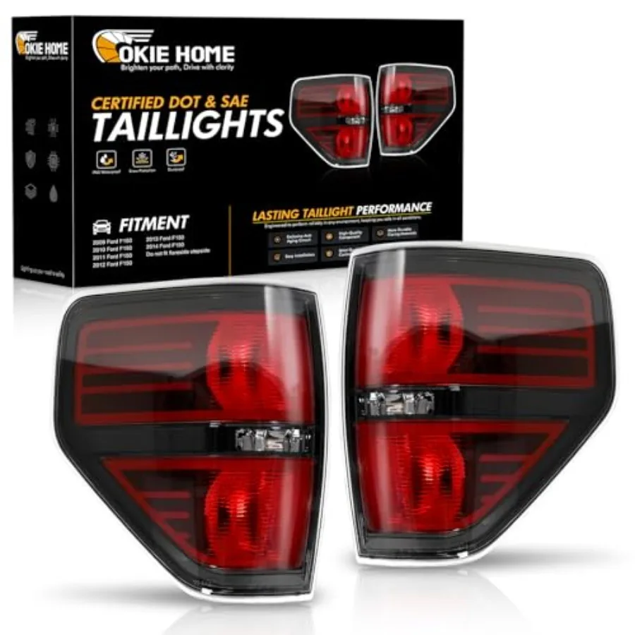 

F150 Tail Lights Compatible for F150 F150 2009 2010 2011 2012 2013 2014 Tail Light Assembly Pickup Truck Smoked Rear Brake Lam