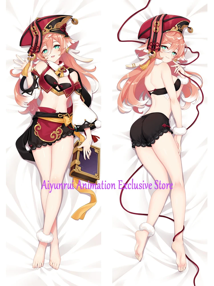 Dakimakura Anime Abraçando Fronha do Corpo, Yanfei, 2 Almofada Estampada Lateral, Decoração do Cama, 2024