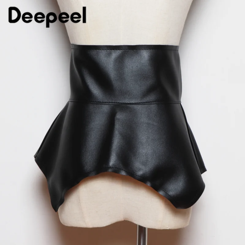 1 قطعة Deepeel 24-32*73 سنتيمتر موضة النساء مشد أحزمة بولي Leather الجلود الخصر Cummerbunds الكورسيهات تي شيرت فستان حزام الزخرفية اكسسوارات