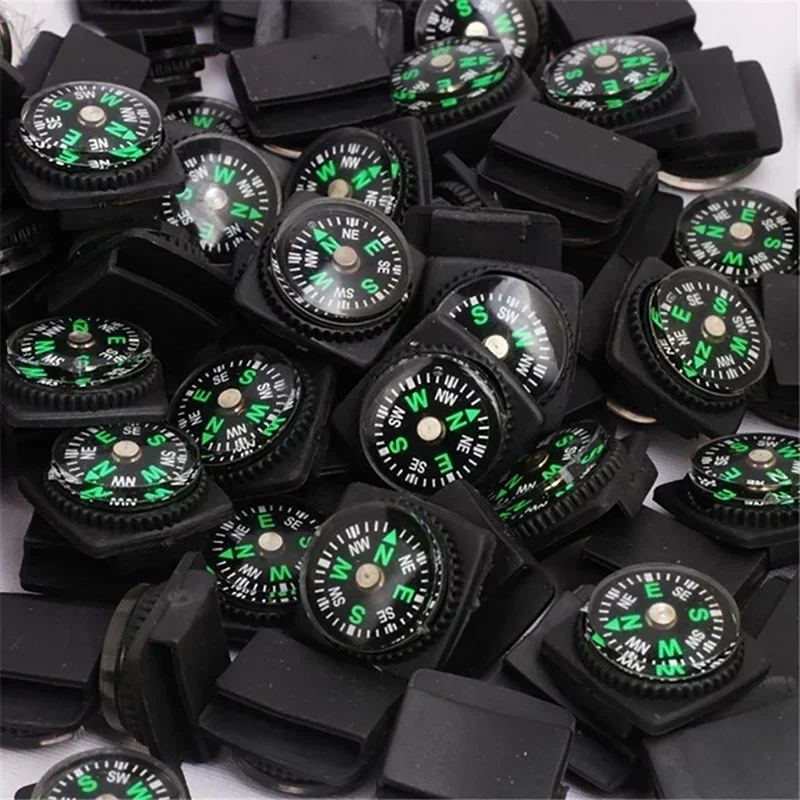 1/5PCS Watch Strap Button Compass Mini Portable Emergency Survival Navigation Travel Kits Outdoor Hiking Camping Accessories