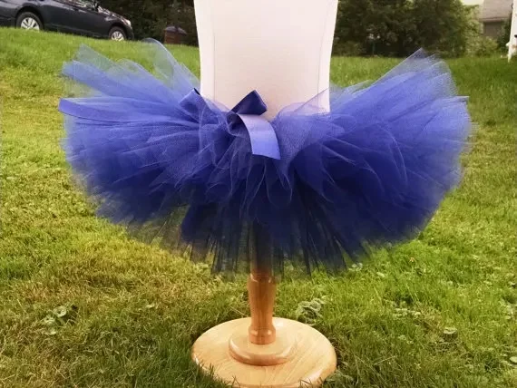 Girls Blue Tutu Skirts Kids Ballet Dance Tutus Tulle Pettiskirts with Flower Hairbow Set Children Birthday Party Costume Skirt