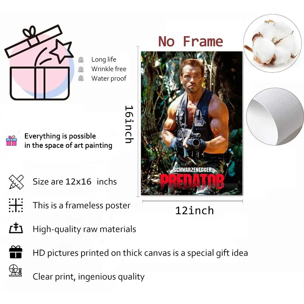 الكلاسيكية فيلم الرعب المفترس اللوحة الخط قماش المشارك: تجعد الحرة للماء دائم جميع الفضاء جدار ديكور