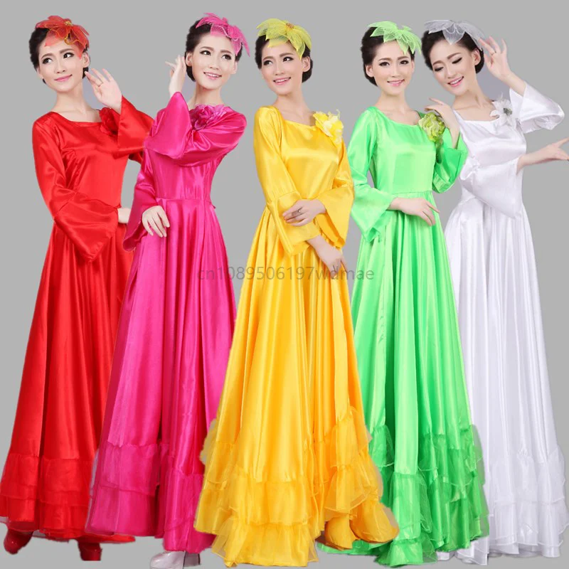 

Adult 360/540/720 Degree Dance Dress Women Ballroom Opening Dance Big Swing Skirt Stage Performance Costume