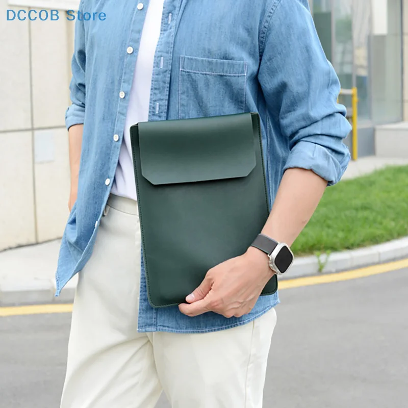 

Luxury 11 13 14 15.6 inch Notebook Bag Slim PU Leather Case for Macbook Lenovo HP Dell, Ultra-Thin Laptop Sleeve Bag
