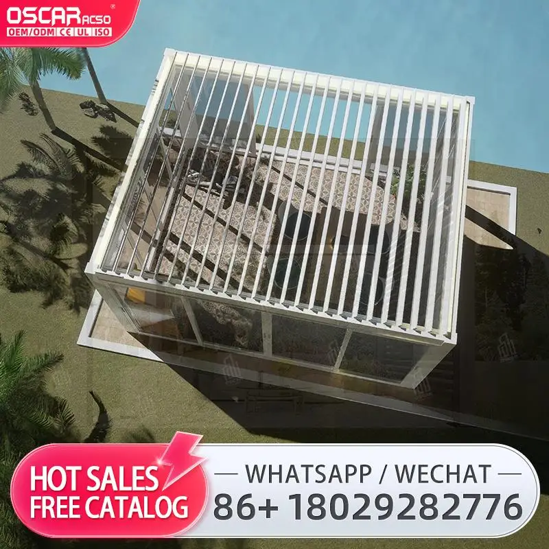 

4x4m Outdoor Garden Patio Canopy Louvered Roof Aluminum Structure for Terrace Balcony Yard pergola