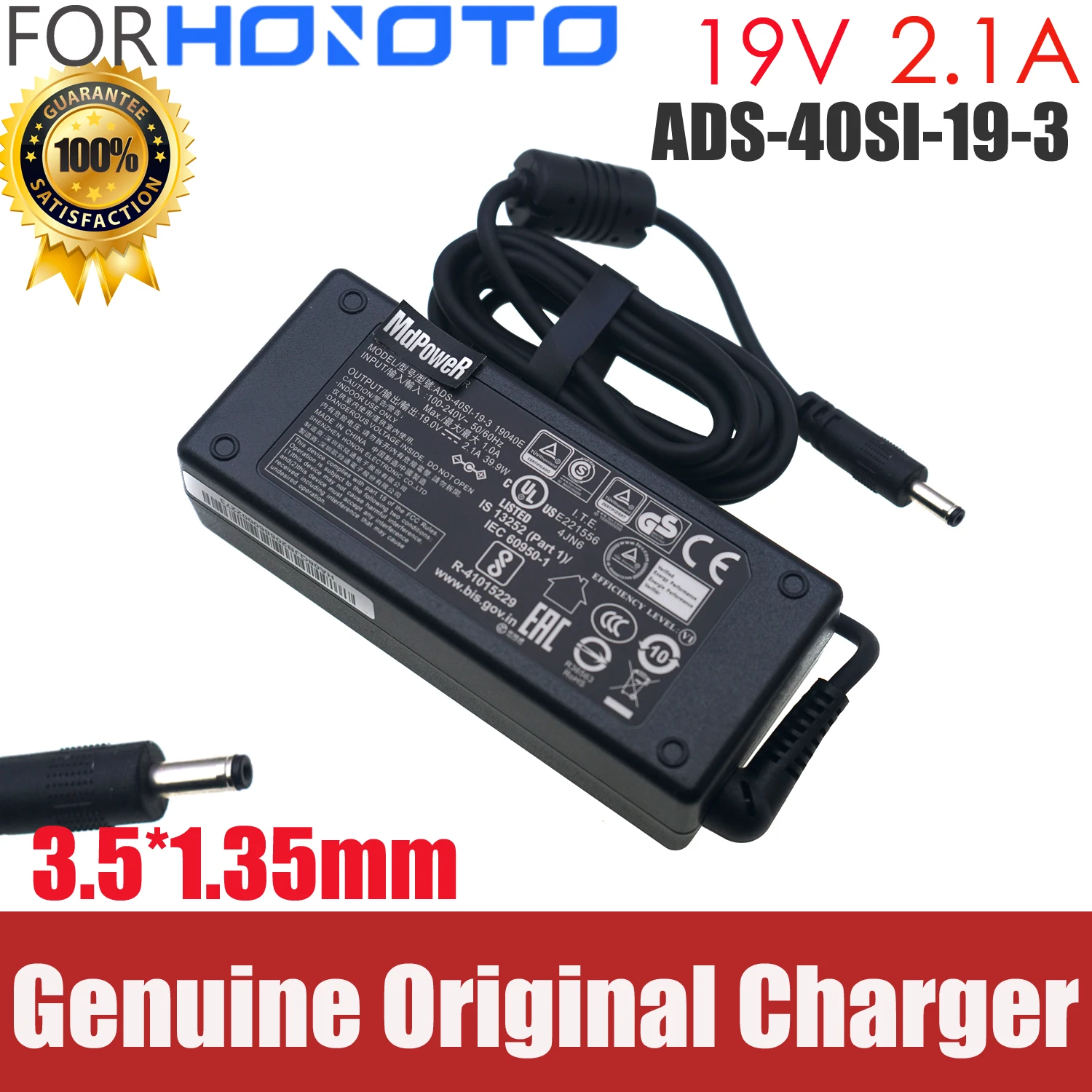 

19V 2.1A 40W 3.5*1.35mm Genuine HONOTO AC Adapter Charger For AVITA Power Supply ADS-40SI-19-3 19040E ADS-45SN-19-3