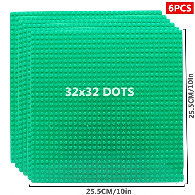 6pcs/set Base Plate 32*32 32*16 Dots Studs Classic Figures Building Blocks Plates Bricks Baseplate Blocks Children Toys Kid Gift