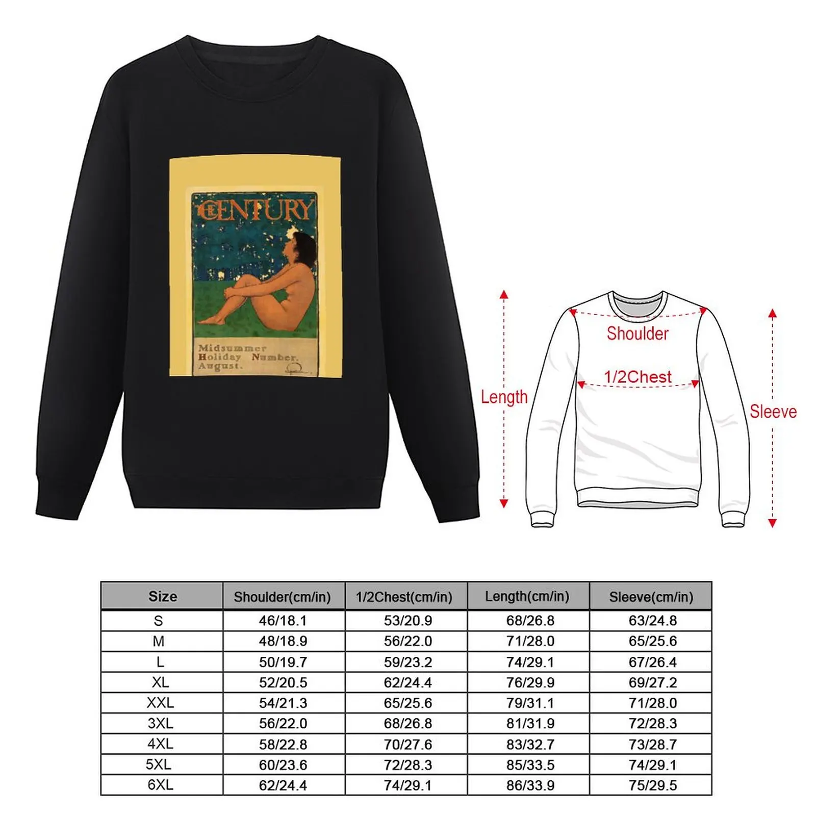 The Century - Midsummer holiday number - August - Maxfield Parrish Pullover Hoodie men's clothing oversize sweatshirt