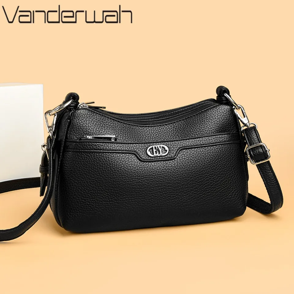 

Роскошные однотонные мягкие кожаные сумки через плечо для женщин, дизайнерская простая сумка-мессенджер 2025 года, кошельки и сумки под мышками