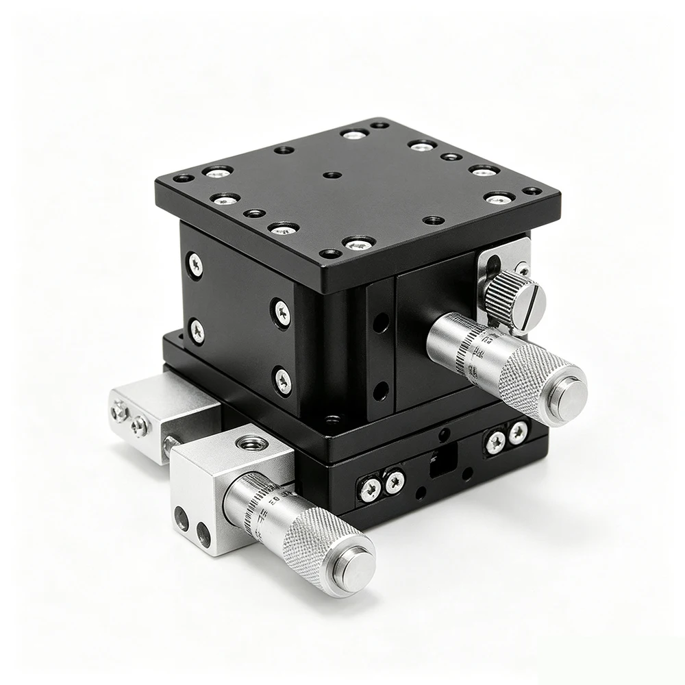 XZ Axis 60x60mm LE60-C-2 LE60-L-2 LE60-R-2 Manual Displacement Lifting Platform Double Guide Rail Precision Trimming Slide Table