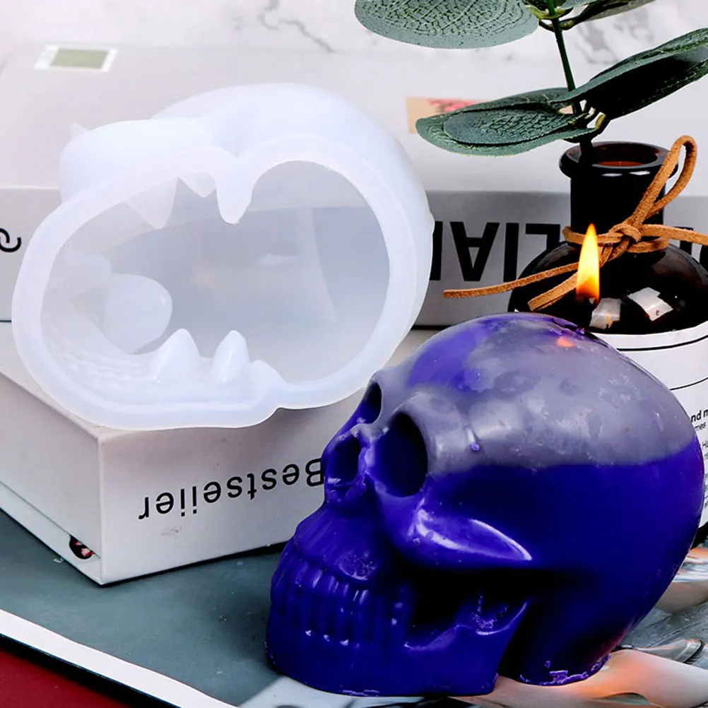 

Skull Head Shaped Casting Mold Silica Gel Tool for DIY Scented C Making Decorative nament H made Soap Crafts