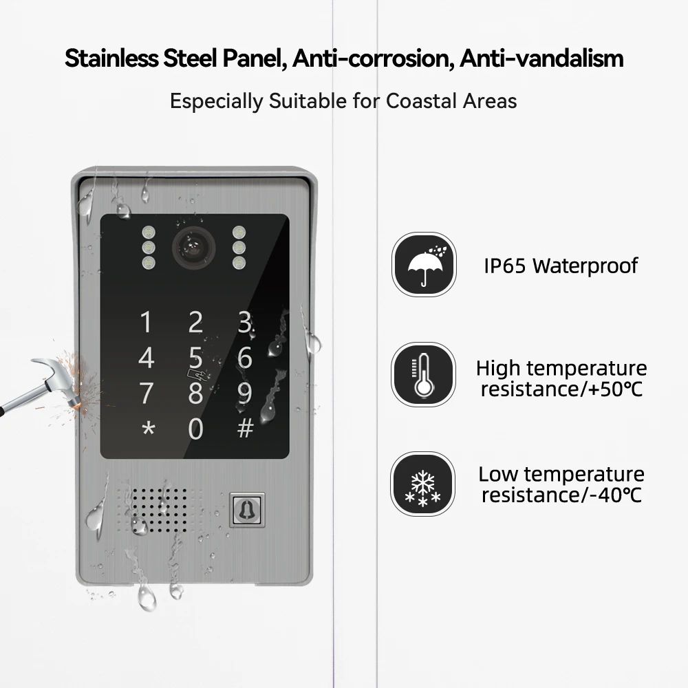 Imagem -05 - Jeatone-intercomunicador de Vídeo Intercom Smart Wifi sem Fio para Sistema Doméstico Privado Campainha com Suporte Senha e Cartão Rfid Tuya Wi-fi 7in 1080p