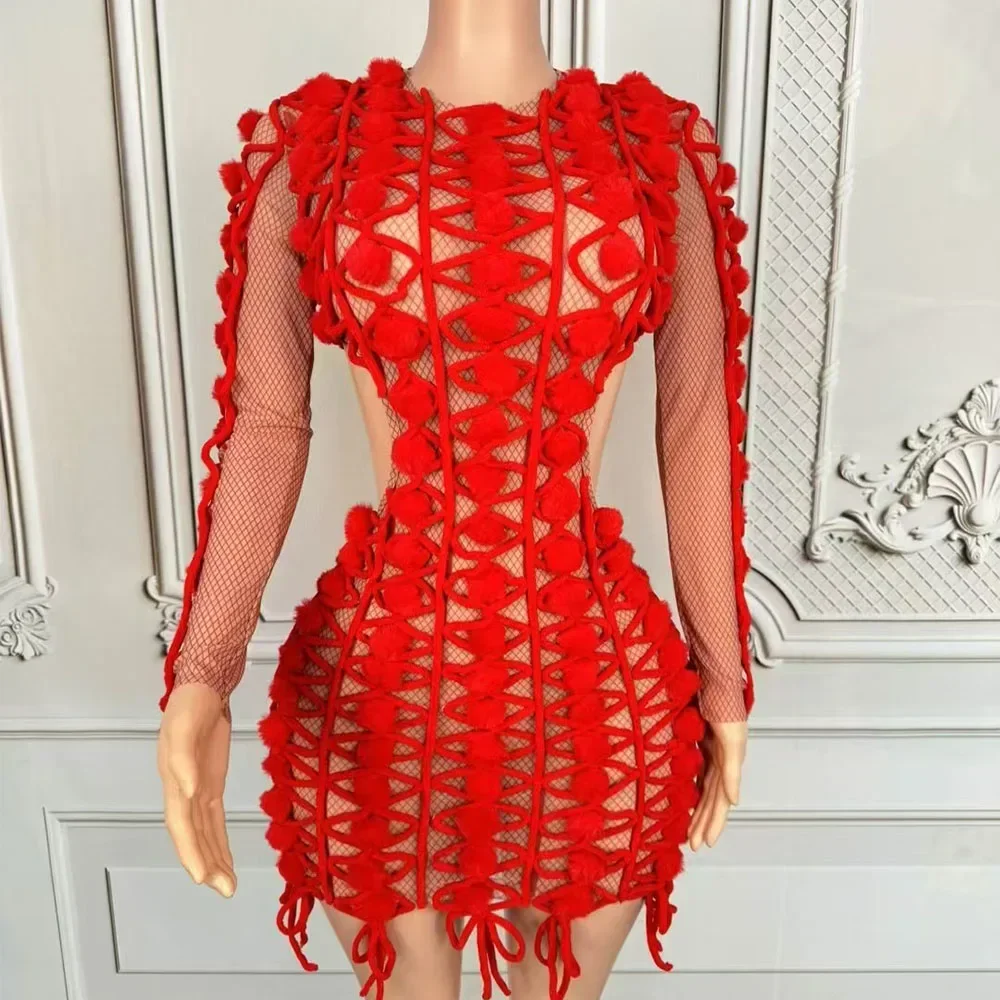 

Sexy Party outfit Elegant red Birthday Wedding Dress Spring New Party Club Photoshoot Dress