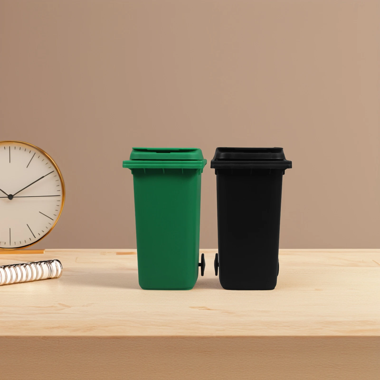 

2Pcs Mini Recycling Bin Pencil Holder Desktop Organizer Compact Trash Container for Office School Home Use Stylish Space Saving