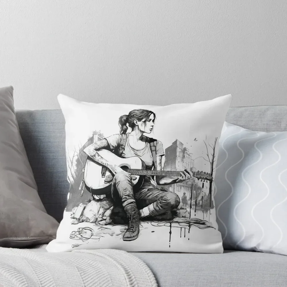 TLOU The Last of Us Fanart Ellie Throw Pillow Couch Pillows Christmas Pillow Covers Marble Cushion Cover New year pillow