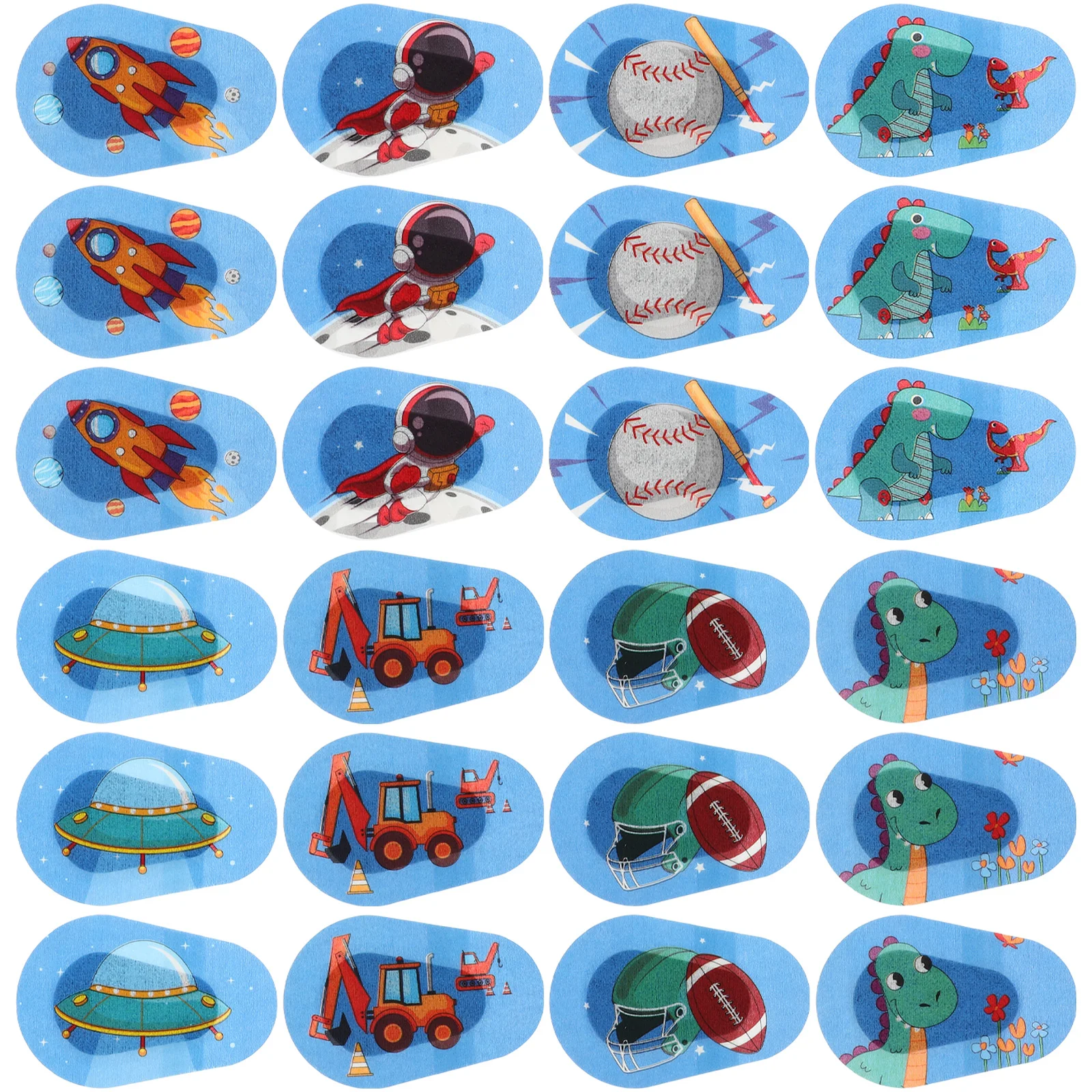 24 Pcs Blindfold Kids Glasses Patches Eye for Single Mask Lazy Non-woven Fabric Amblyopia Eyeglasses Child Blinder