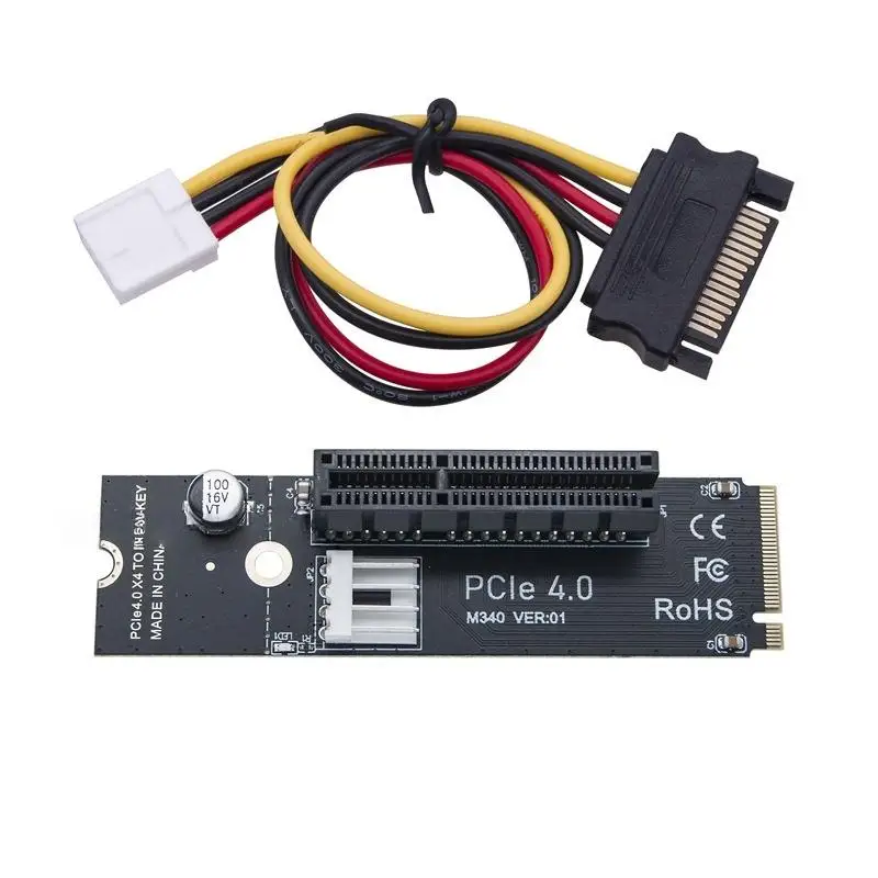 1 Set M.2 Key-M to PCIe 4.0 X4 Adapter Low Latency Expansion Riser Converter Card for Gaming Desktop SSD