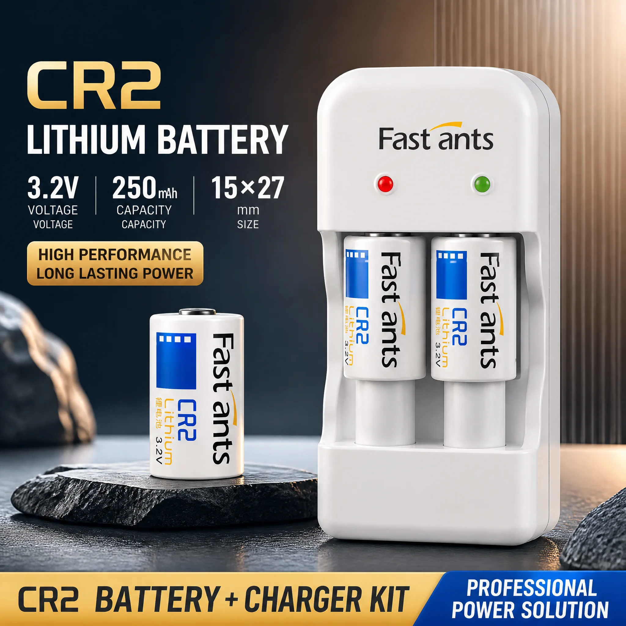 CR2 3V Rechargeable Lithium Battery 3.2V With Smart USB Charger for Film Camera Polaroid Instax Flashlight Laser Rangefinder