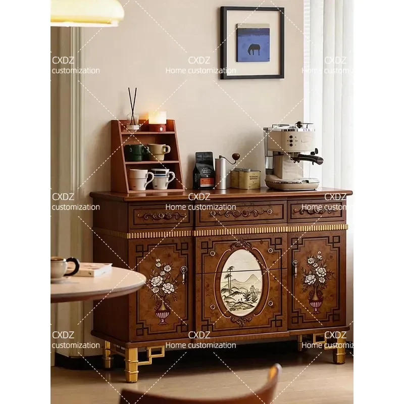 Retro Decorative Cabinet for Living Room and Porch Vintage Chest Storage Locker Fully Integrated Home Organization Furniture