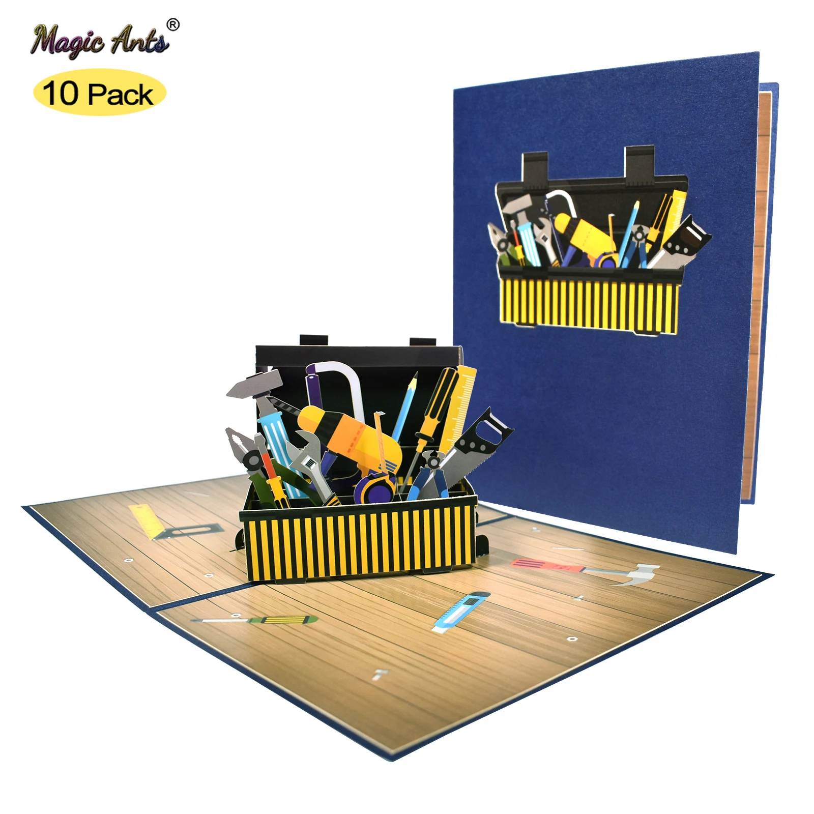 

10 Pack 3D Toolbox Pop Up Card for Father's Day Dad Birthday