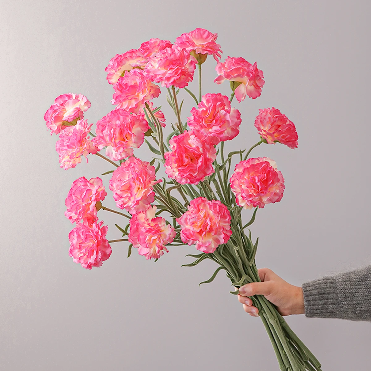 XIYA ดอกไม้ประดิษฐ์ดอกคาร์เนชั่น Bunch ดอกไม้คาร์เนชั่นช่อดอกไม้สีเหลืองสีส้มสีชมพูพืชประดิษฐ์วัสดุ PE Home Decor