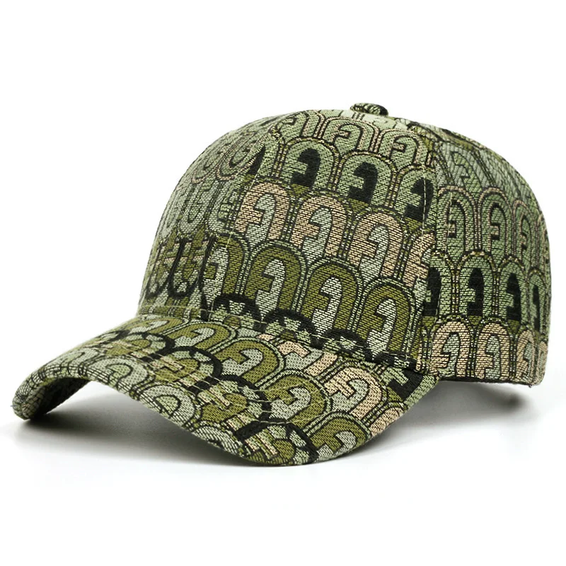 Ethnic Style Four-Season Hard-Top Baseball Cap Fully Printed Casual Sun Protection Visor Duckbill Cap