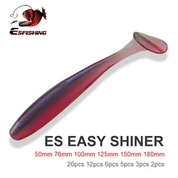 ESFISHING Soft Lure Super Easy Shiner 100mm 6pcs T tail Shad High Quality professional Saltlure Pesca Fishing Bait