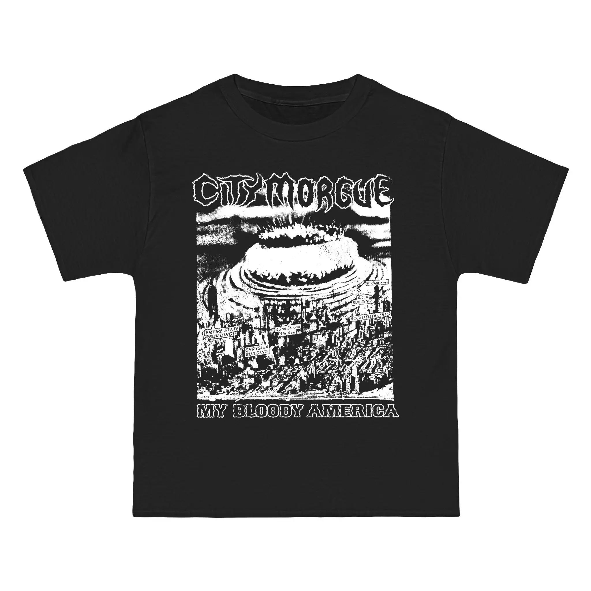 City morgue my bloody america heavyweight black tee shortsleeve shirt