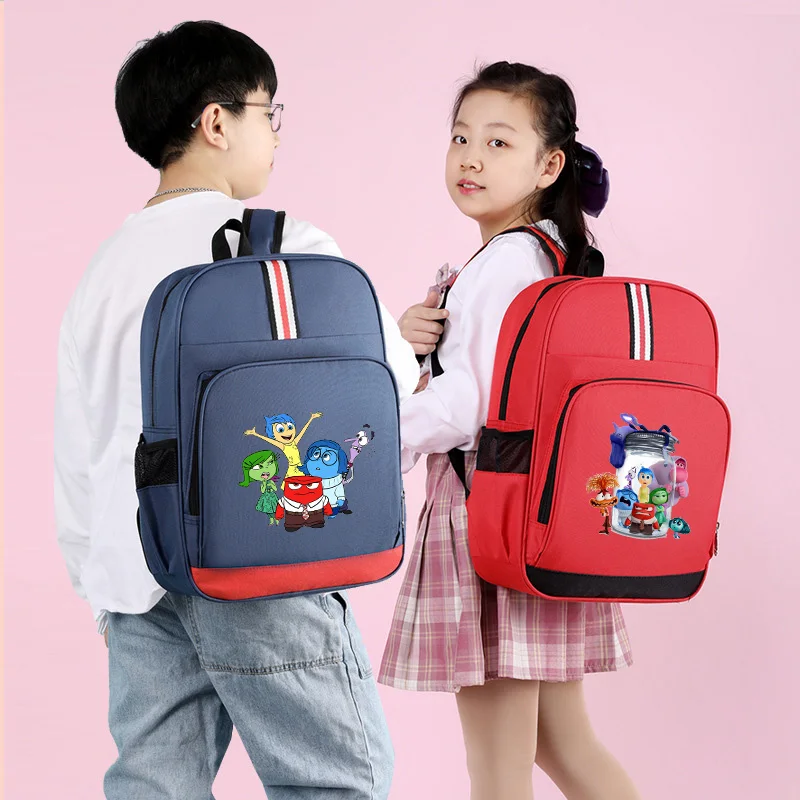 Inside Out 2 School Backpack for Kindergarten Disney Anger Joy Sadness Anxiety Schoolbags Girls Boy Primary Trend Book Bags Gift