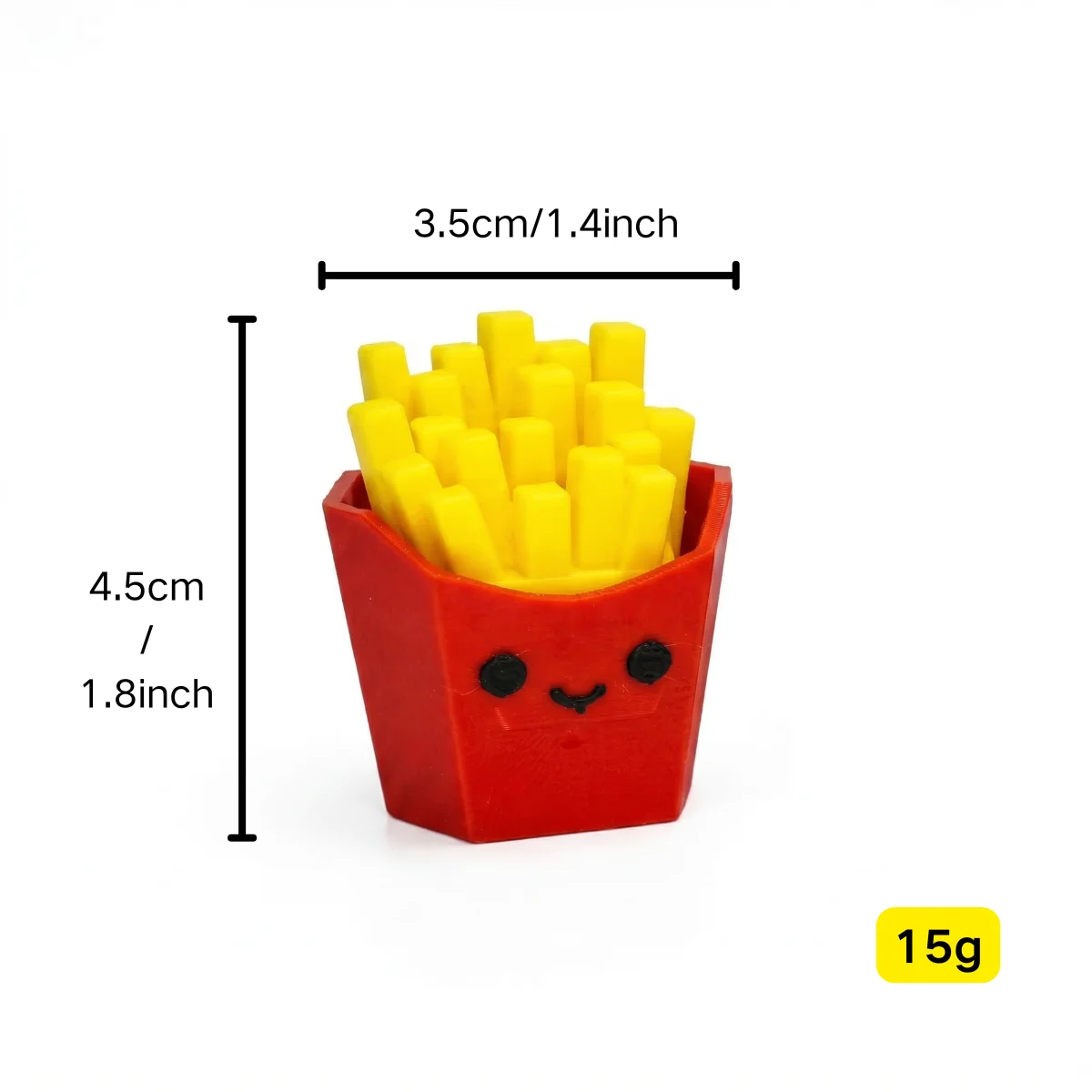French Fries Clicker Fidget Toy, Stress Relief ASMR Sensory Toy 4.5cm 3D Printed PLA