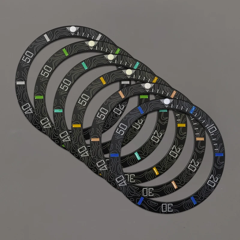 38mm Zakrzywiona ceramiczna wkładka do zegarka SKX007 SRPD SKX009 GMT NH35 NH36 Pierścień wkładki do zegarka Męskie części do zegarków