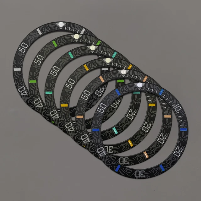 38mm Zakrzywiona ceramiczna wkładka do zegarka SKX007 SRPD SKX009 GMT NH35 NH36 Pierścień wkładki do zegarka Męskie części do zegarków