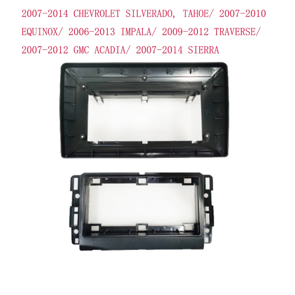 Car Radio Fascia Frame Fit for CHEVROLET SILVERADO TAHOE EQUINOX IMPALA TRAVERSE 2007-2014 Double Din 10.1 Inch GPS Stereo Panel