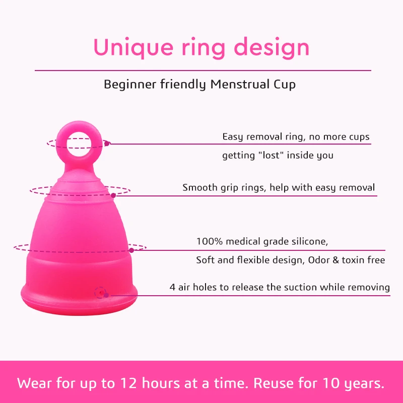 Certified Menstrual Cup Applicator Set Woman Replace Tampon Medical Grade Silicone Menstruations Period Cup Health Care Products