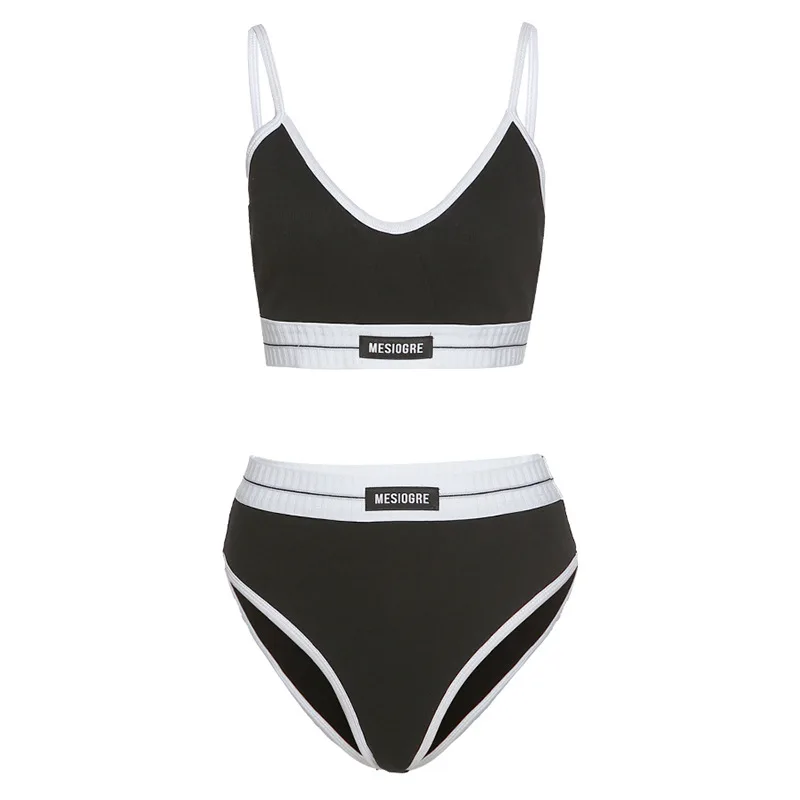 Tuta sportiva patchwork da donna, set sportivo con stampa di lettere, streetwear 2025