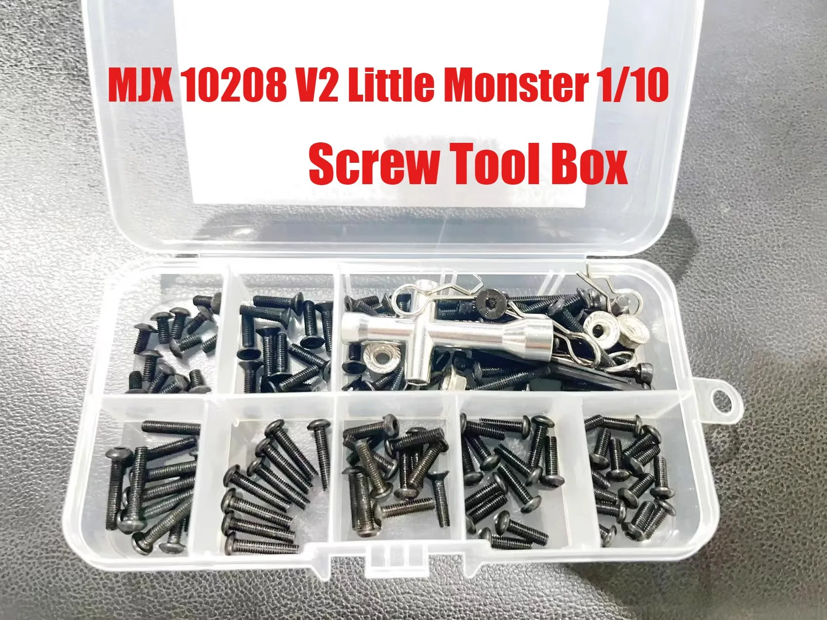 

MJX 10208 V2 Little Monster 1/10 Запасные части для радиоуправляемого автомобиля Автомобильный винтовой ящик для внедорожников Ящик для инструментов с винтами