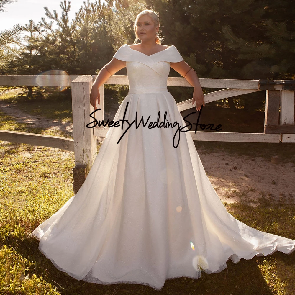 فستان زفاف بسيط شيفون موضة رقبة قارب كم طويل حزام مطوي سويب ذيل مفتوح الظهر Vestido De Noiva Bride فستان الزفاف #1