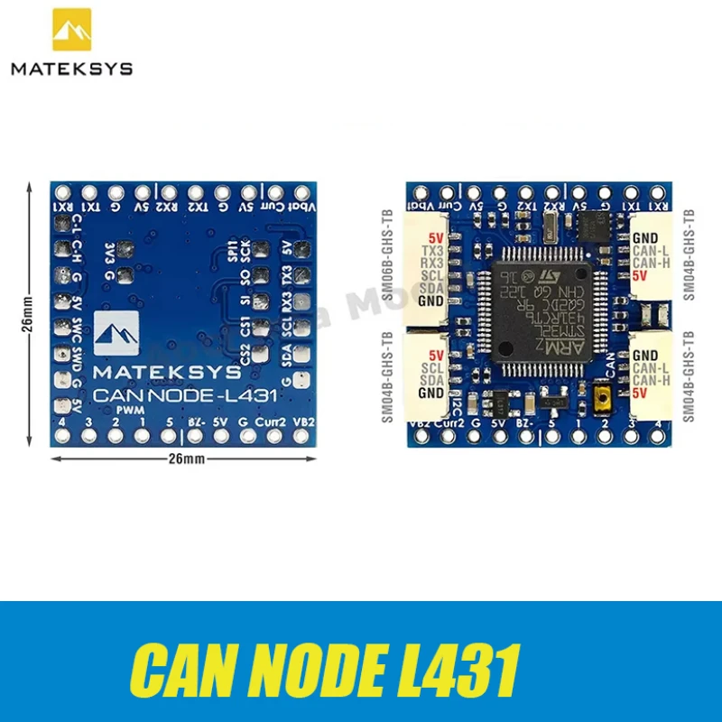 MATEK CAN-L431 AP_Periph CAN Node DroneCAN L431 26X26mm for ArduPilot GNSS Compass Barometer Airspeed Sensor