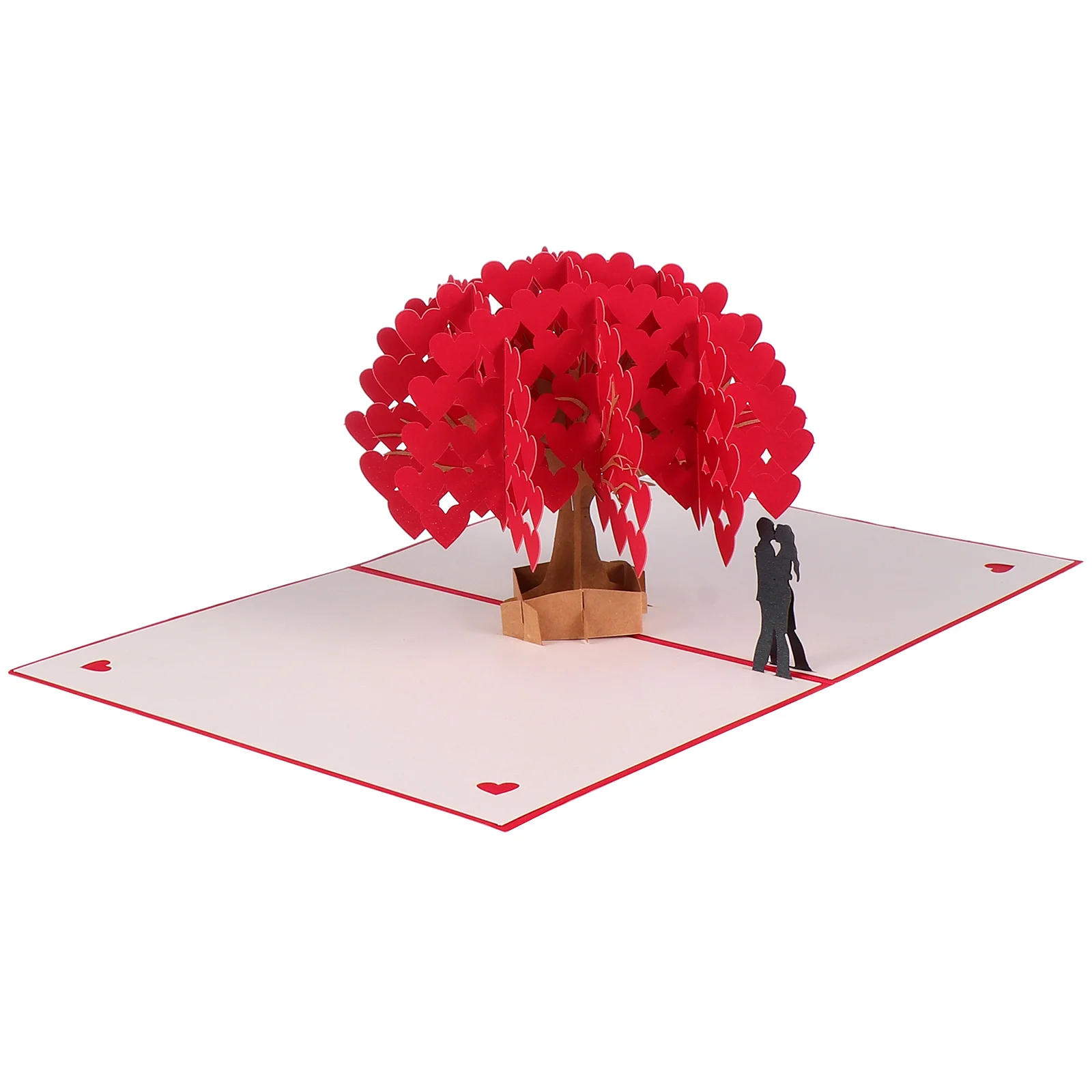 

1Pcs Love Heart Tree Card Romantic -Up Greeting Card for Valentine's Day Anniversary Birthday Blessing Message
