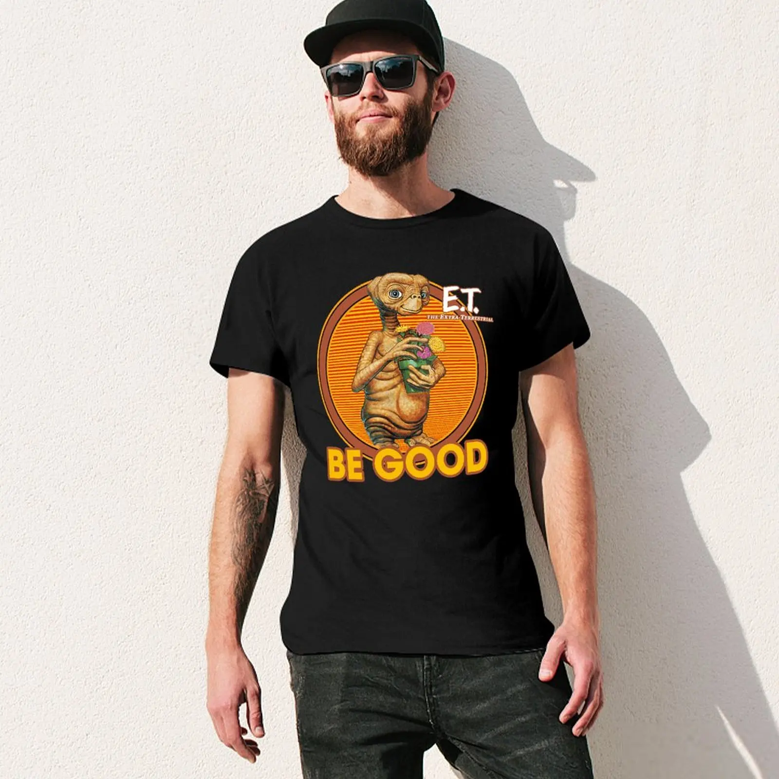 ET Be Good Vintage Retro Style Gift Fan Es T-shirt Crewneck Sport Top Tee Unique Fitness Casual Eur Size image 6