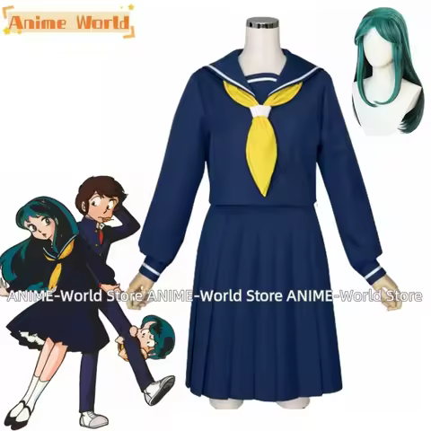 《Custom Size》Anime Urusei Yatsura Lum Cosplay School Uniform Costume Custom Sizes Wig