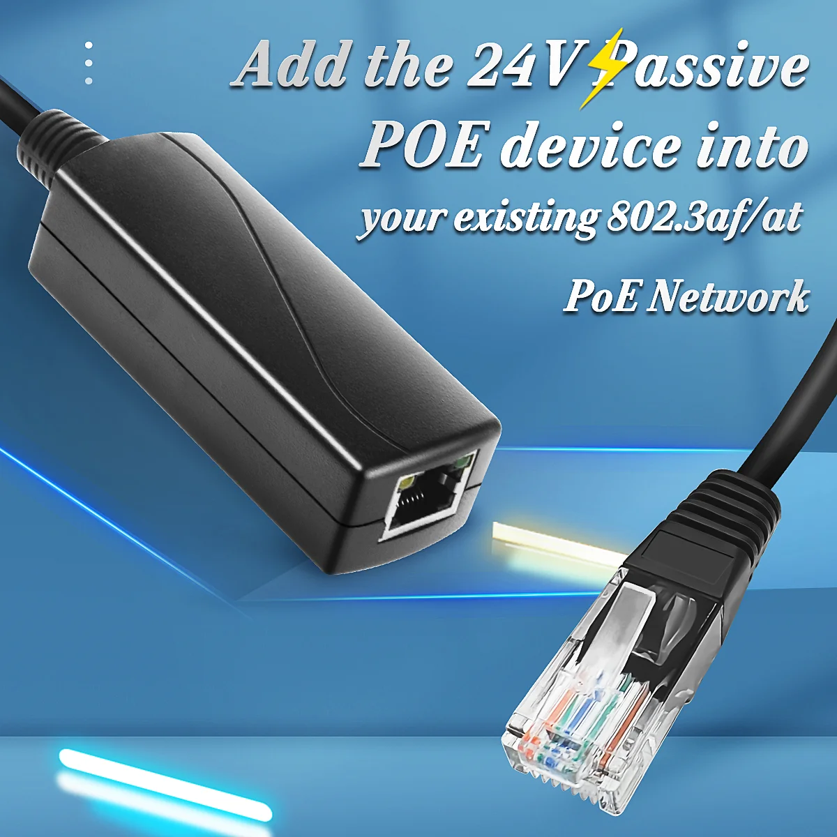 PoE Converter 24V 24W For Ubiquiti PoE Device Gigabit PoE Converter from 802.3af/at to 24 Volt ModeB Passive POE