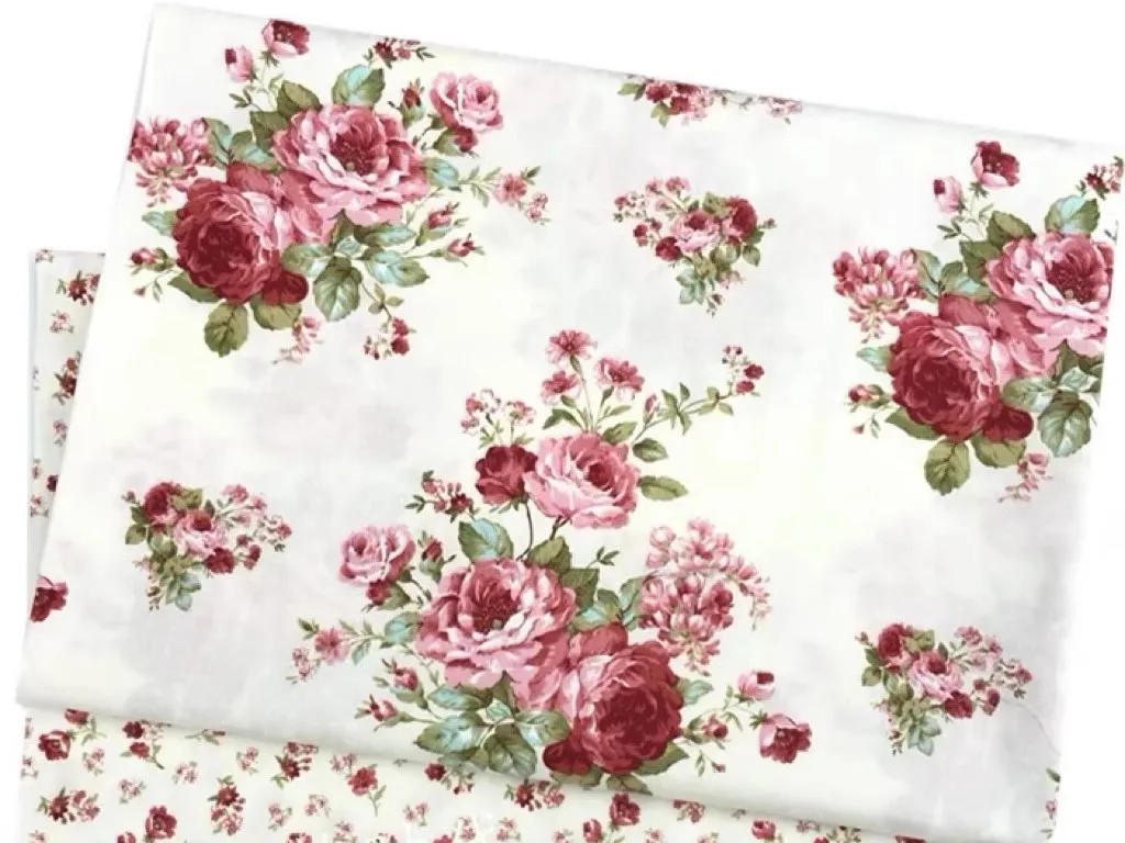 Ширина 160 см, ретро розы, белая 100% хлопчатобумажная ткань, швейный материал для комплекта постельного белья, чехол, домашний текстиль, рукоделие, сделай сам